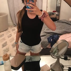 new free people open back black tank